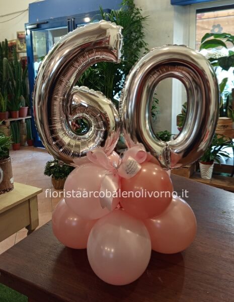 centrotavola di palloncini con numero- aria
